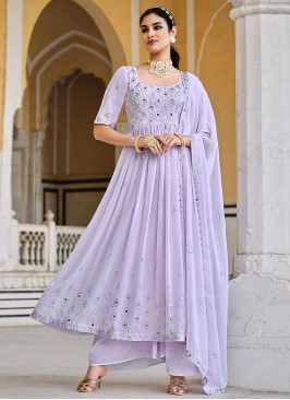 Lavender Georgette Sangeet Designer Palazzo Salwar Kameez