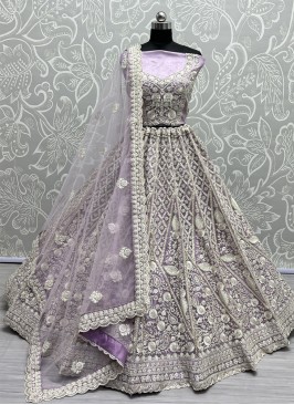 Lavender Net Designer Lehenga Choli