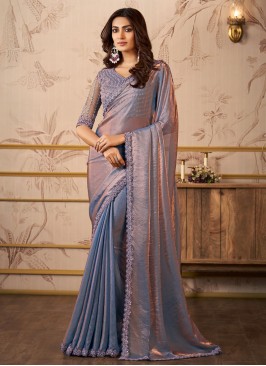 Lavender Organza Engagement Designer Saree