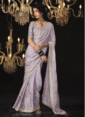Lavender Party Tissue Contemporary Saree