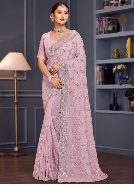 Lavender Sequins Sangeet Trendy Saree