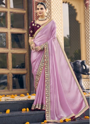Lavender Silk Reception Classic Saree