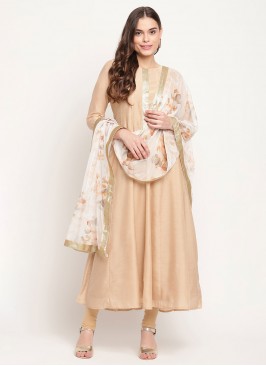 Lavish Beige Chanderi Gown 