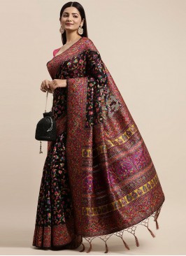 Lavish Cotton Silk Black Woven Contemporary Saree