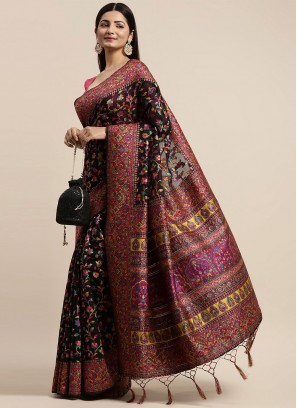 Lavish Cotton Silk Black Woven Contemporary Saree