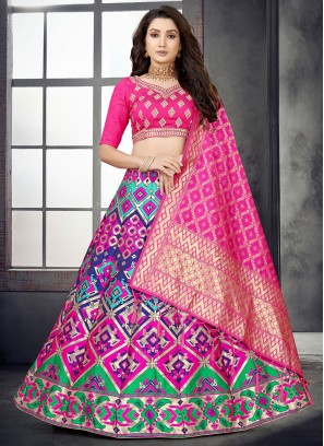 Lavish Printed Banarasi Silk A Line Lehenga Choli