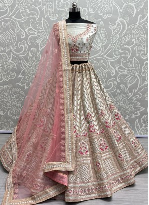 Lavish White Velvet Lehenga Choli