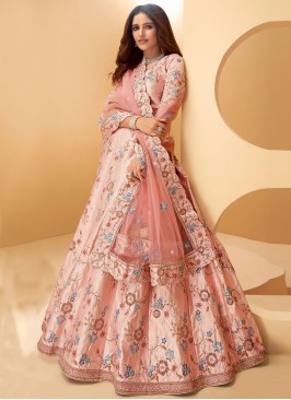 Lehenga Choli Sequins Silk in Pink