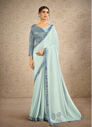 Light Blue Color Silk Georgette Saree