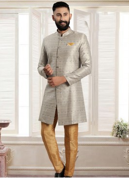 Grey & Ciku Fusion Elegance: Men's Indo-Western Ensemble