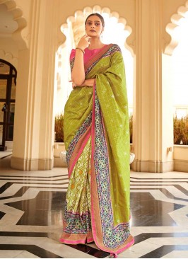 Light Green Color Silk Party Wear Saree