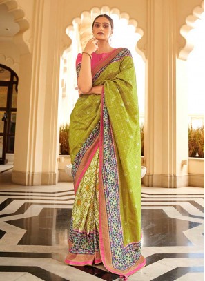 Light Green Color Silk Party Wear Saree