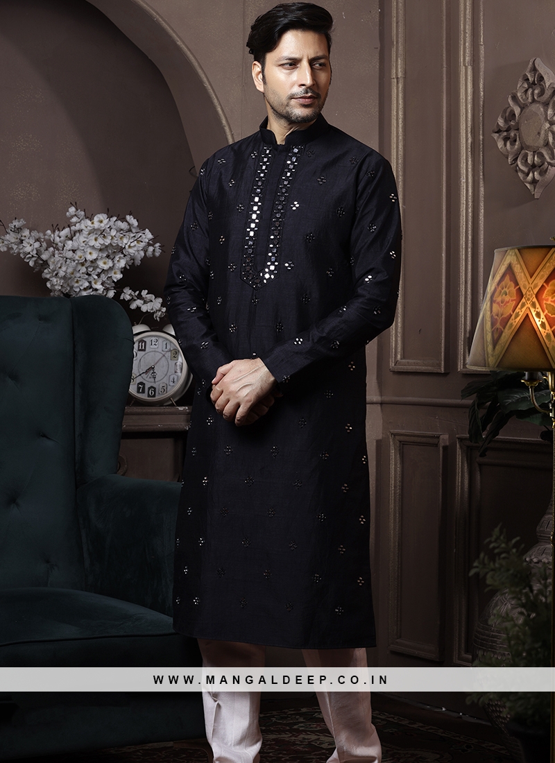 light mehndi silk kurta pajama with off white polysilk trouser 60696