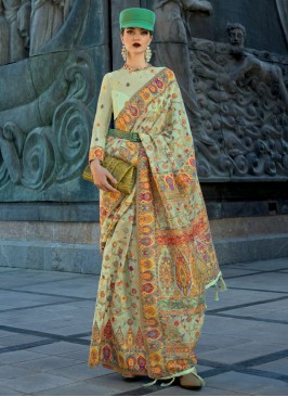 Lively Green Classic Saree