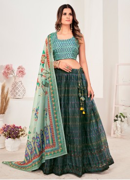 Lively Print Organza Designer Lehenga Choli