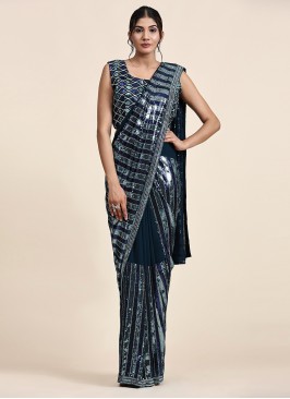 Lovable Embroidered Georgette Classic Saree