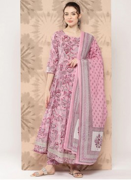 Lovable Pink Printed Salwar Suit