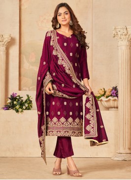 Lovely Rani Embroidered Blooming Vichitra Festive Wear Salwar Suit