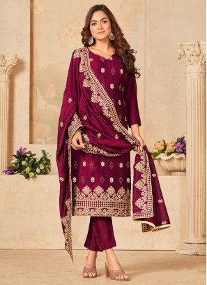 Lovely Rani Embroidered Blooming Vichitra Festive Wear Salwar Suit
