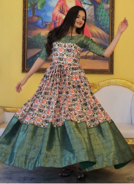 Lovely Green Trendy Gown