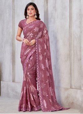 Lovely Pink Jacquard Traditional Saree
