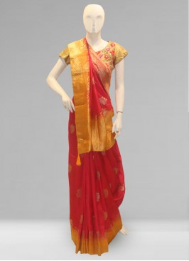 Lovely Rani Color Party Wear Silk Saree