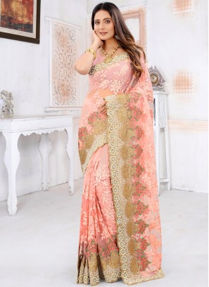 Lovely Resham Net Classic Saree