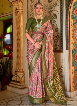 Lovely Weaving Patola Silk  Red Classic Saree