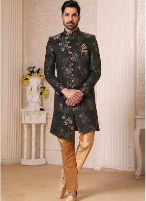 Luxurious Black Indo western set