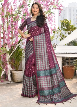 Magenta Color Bandhani Saree