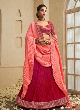 Magenta Color Chinnon Zari Work Lehenga Choli