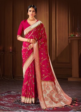 Magenta Color Silk Saree For Women