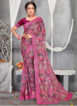 Magenta Digital Print Classic Saree