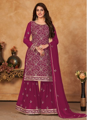 Magenta Engagement Sharara Set