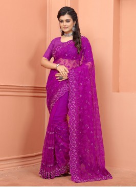 Magenta Pearls Ceremonial Contemporary Saree