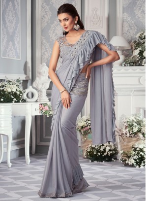 Magnetic Embroidered Organza Contemporary Saree