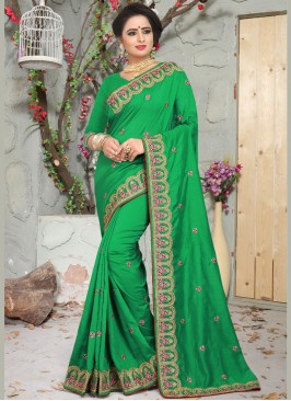 Magnetic Green Designer Traditional Saree