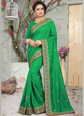 Magnetic Green Designer Traditional Saree