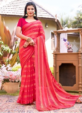 Magnetic Pink Fancy Fabric Classic Saree