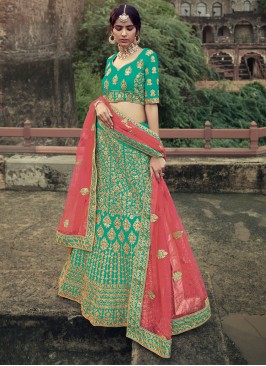 Magnetic Satin Resham Lehenga Choli