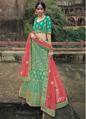 Magnetic Satin Resham Lehenga Choli