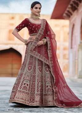 Magnetic Velvet Patch Border Lehenga Choli