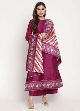 Magnetic Wine Palazzo Salwar Suit