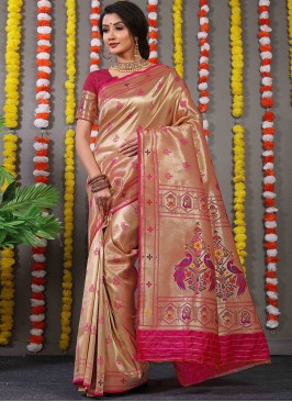 Magnetize Banarasi Silk Rani Weaving Saree