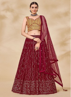 Magnetize Maroon Georgette Readymade Lehenga Choli