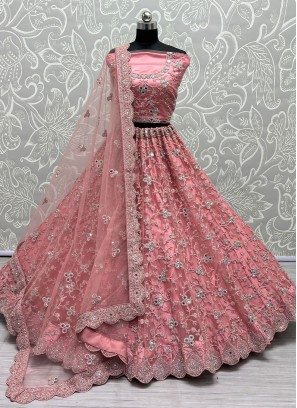 Magnetize Pink Net Lehenga Choli