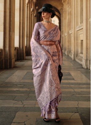 Magnetize Purple Ceremonial Contemporary Saree