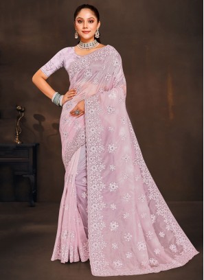 Magnetize Resham Pink Trendy Saree