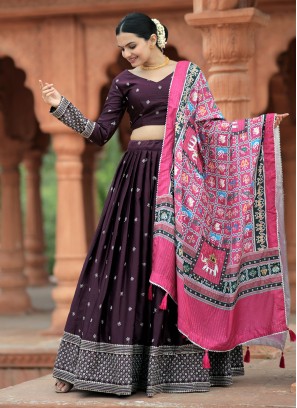 Magnetize Silk Sequins A Line Lehenga Choli