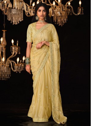 Magnificent Fancy Fabric Yellow Classic Saree